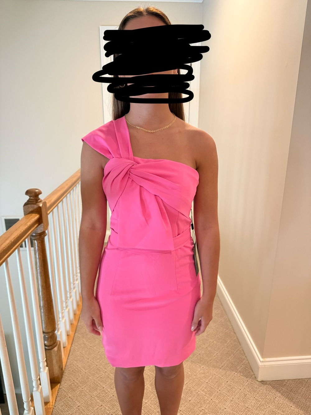 One-Shoulder Pink Cocktail Dress